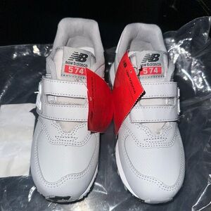 New Balance Kids' Gray and Red Sneakers